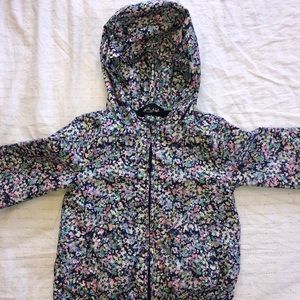 Baby Gap windbreaker 3T blue floral. Navy lined